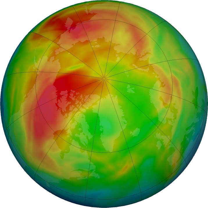 Arctic ozone map for 06 February 2021